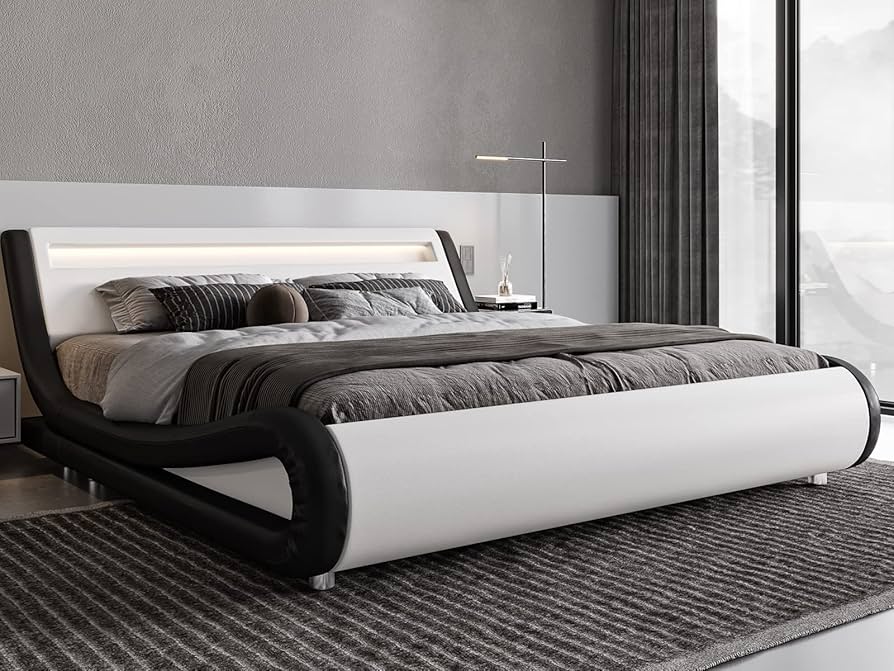 Amazon.com: Allewie King Size LED Platform Bed Frame with